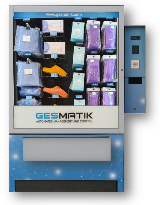 Vending machines for medical supplies (surgical scrubs, masks, clogs,...)